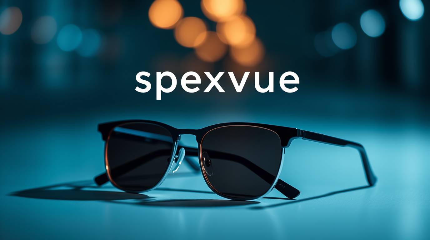 High-contrast, low-key lighting, blurred bokeh effect. Sleek, modern background image for Spexvue