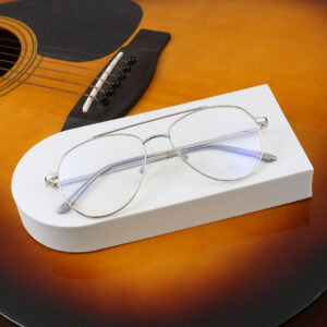 SpexVue | Full Rim Silver | Aviator For Men & Women | Eyeglassess|Computer Glasses|Blue Ray Protective(BlueCut)