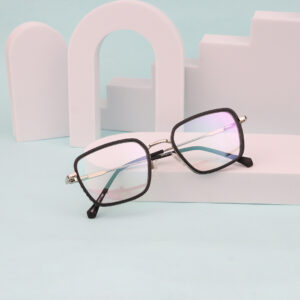 SpexVue | Full Rim Silver Black | Hexa For Men & Women | Eyeglassess|Computer Glasses|Blue Ray Protective(BlueCut)