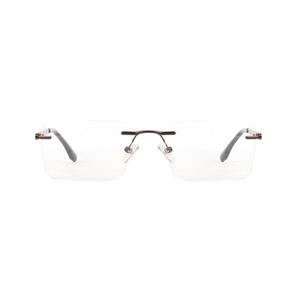 SpexVue | Rim Less Brown | Rectangle For Men & Women | Eyeglassess|Computer Glasses|Blue Ray Protective(BlueCut) - Image 2