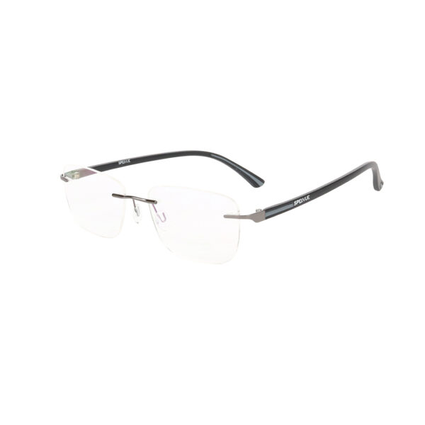 SpexVue | Rim Less Gunmetal | Rectangle For Men & Women | Eyeglassess|Computer Glasses|Blue Ray Protective(BlueCut) - Image 3