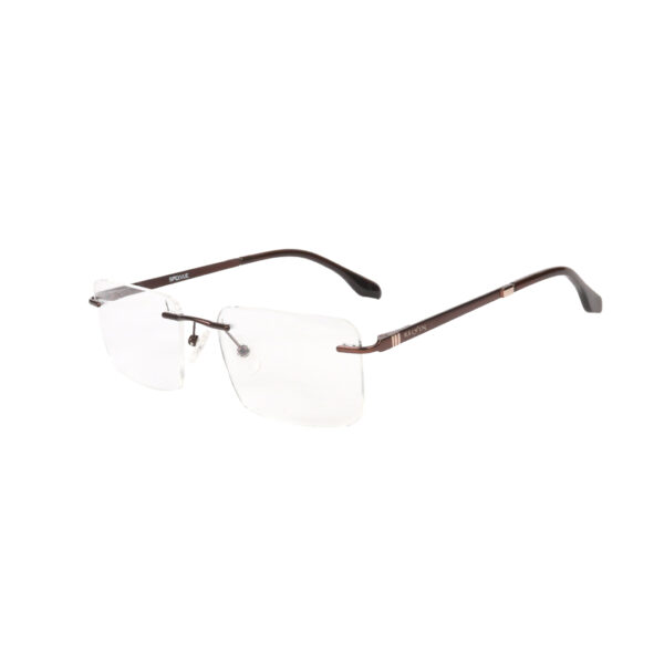 SpexVue | Rim Less Brown | Rectangle For Men & Women | Eyeglassess|Computer Glasses|Blue Ray Protective(BlueCut) - Image 3