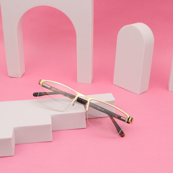 SpexVue  | Half Rim  Gold | Rectangle For Men & Women | Eyeglassess