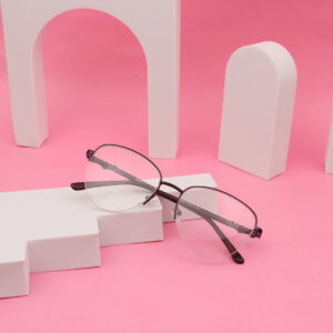 SpexVue | Half Rim Gunmetal | Cateye For Women | Eyeglassess|Computer Glasses|Blue Ray Protective(BlueCut)