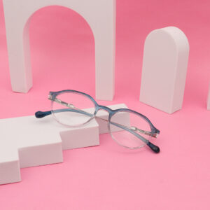 SpexVue  | Full Rim Transparent Blue | Oval For Men & Women | Eyeglassess