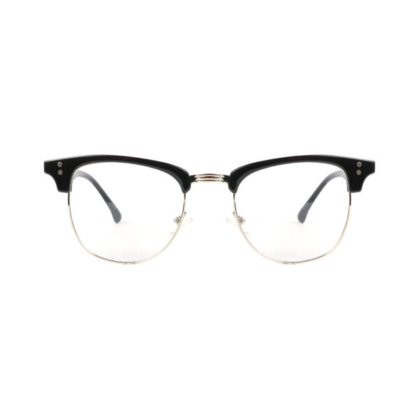 SpexVue | Full Rim Silver Black Clipon | Clubmaster For Men & Women | Eyeglassess|Computer Glasses|Blue Ray Protective(BlueCut) - Image 2